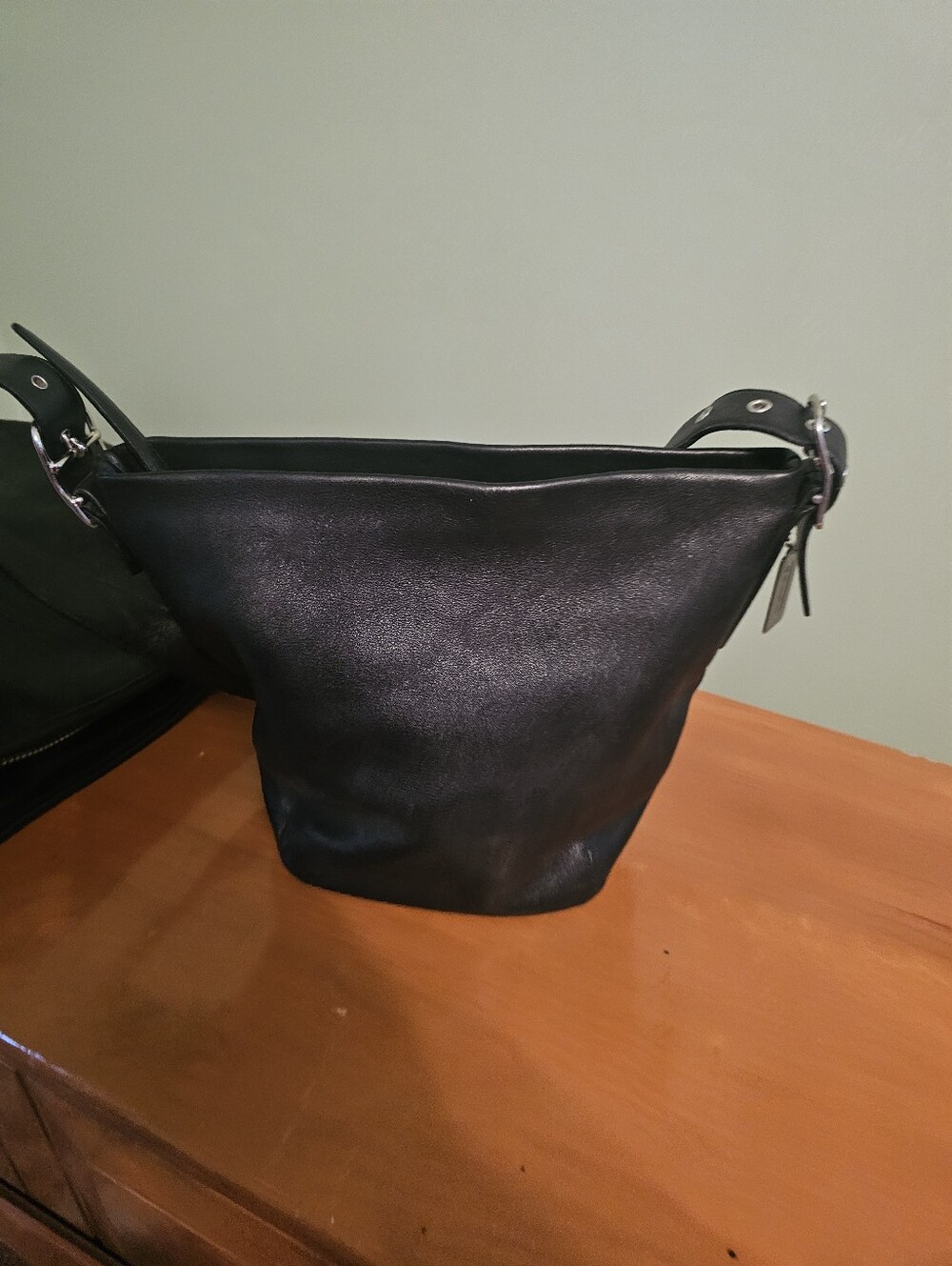 Vintage Small Leather Coach Bucket Bag